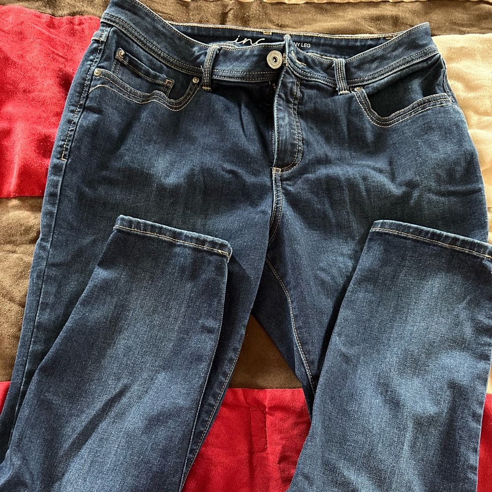 Inc skinny leg jeans dark blue size 14 womens
